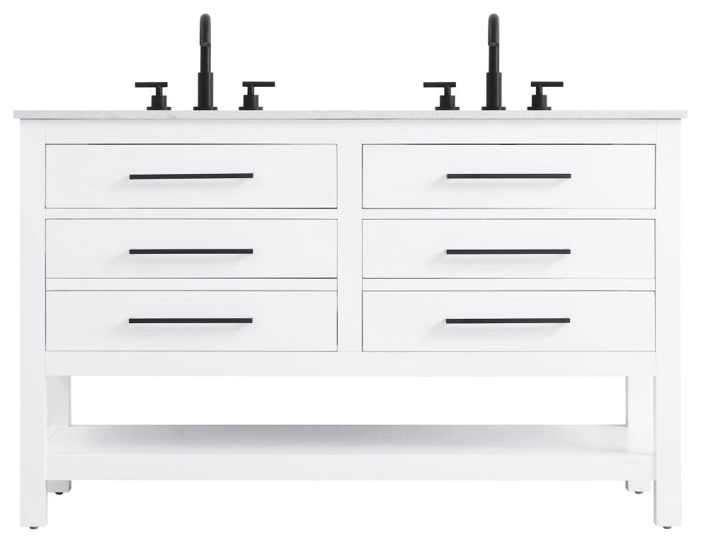 Home Living 54" Double Bathroom Vanity, White