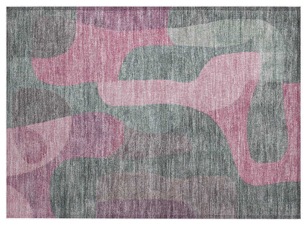 Machine Washable Indoor/Outdoor Chantille ACN1867 Blush 1'8" x 2'6" Rug
