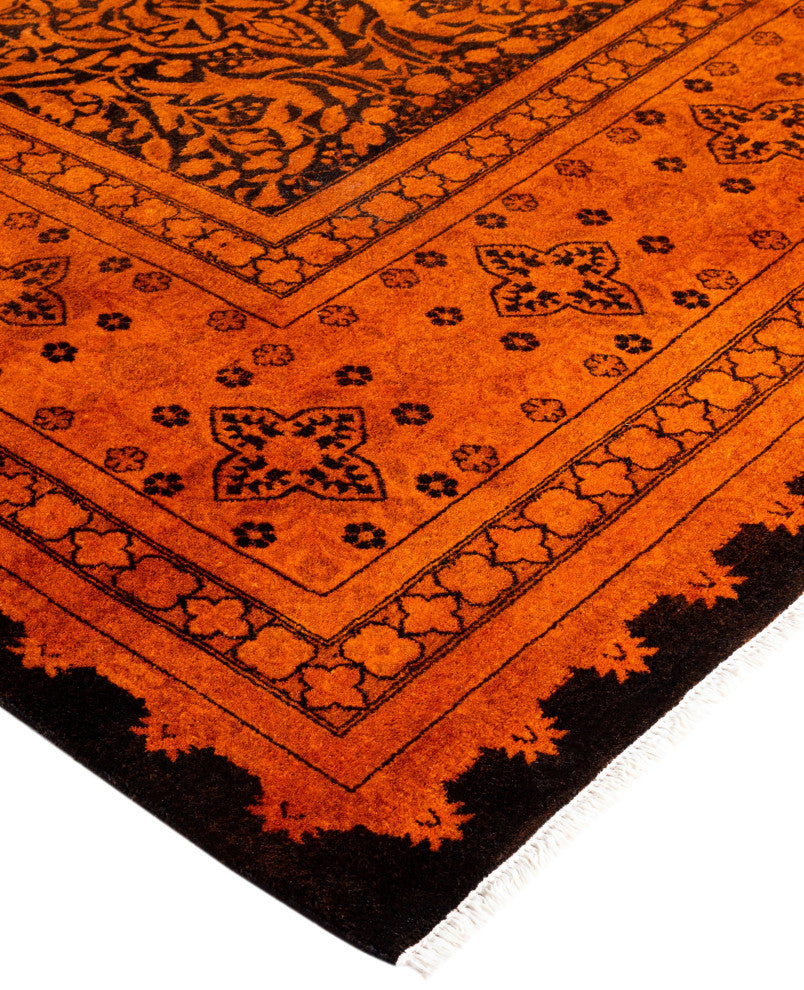 Overdyed One-of-a-Kind Hand-Knotted Area Rug Orange, 6' 4" x 9' 6"