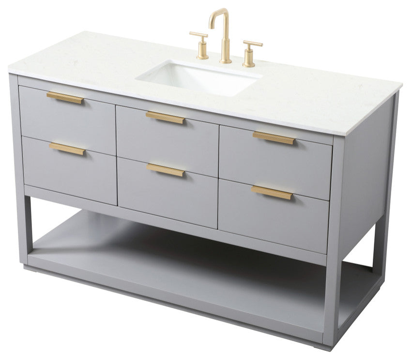 Louie 54" SIngle Bathroom Vanity, Grey