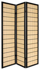 6' Tall Kimura Shoji Screen, 3 Panel, Black