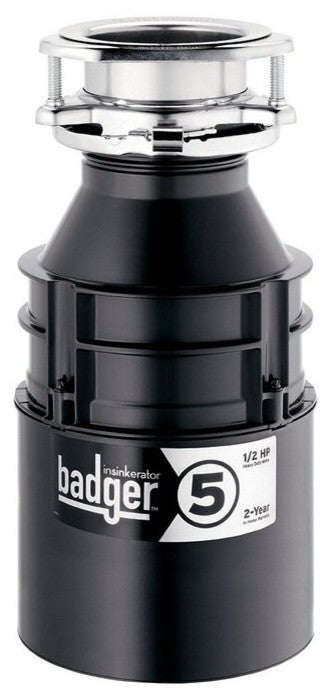 InSinkErator BADGER-5 Continuous Feed Food Waste Garbage Disposal, 1/2 HP