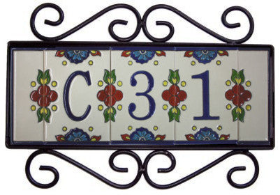 Wrought Iron House Number Frame Mission 4