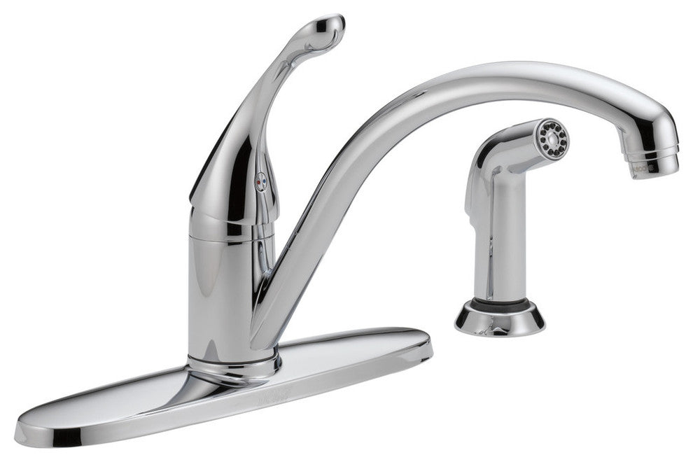 Delta Collins Single Handle Kitchen Faucet With Spray, Chrome, 440-DST