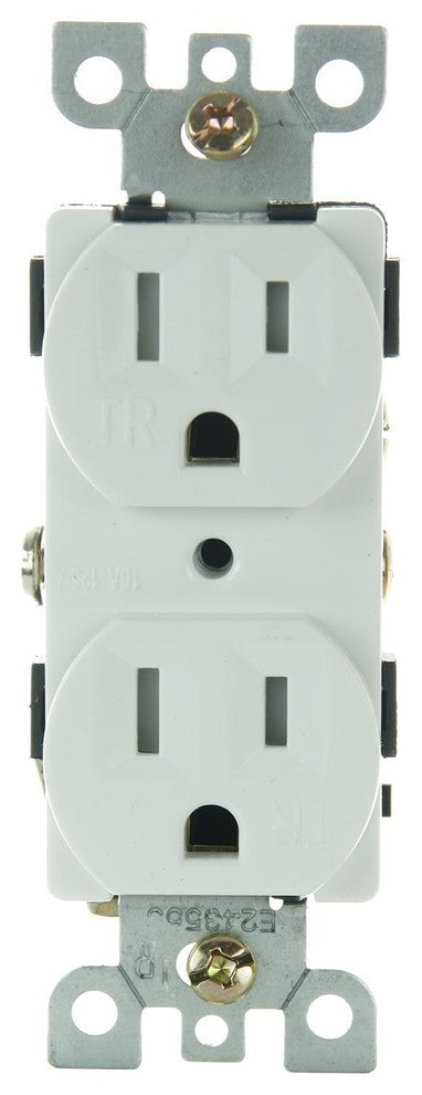 Sunlite E556/Wh 15A Tamper Resistant Deplex Receptacle, White