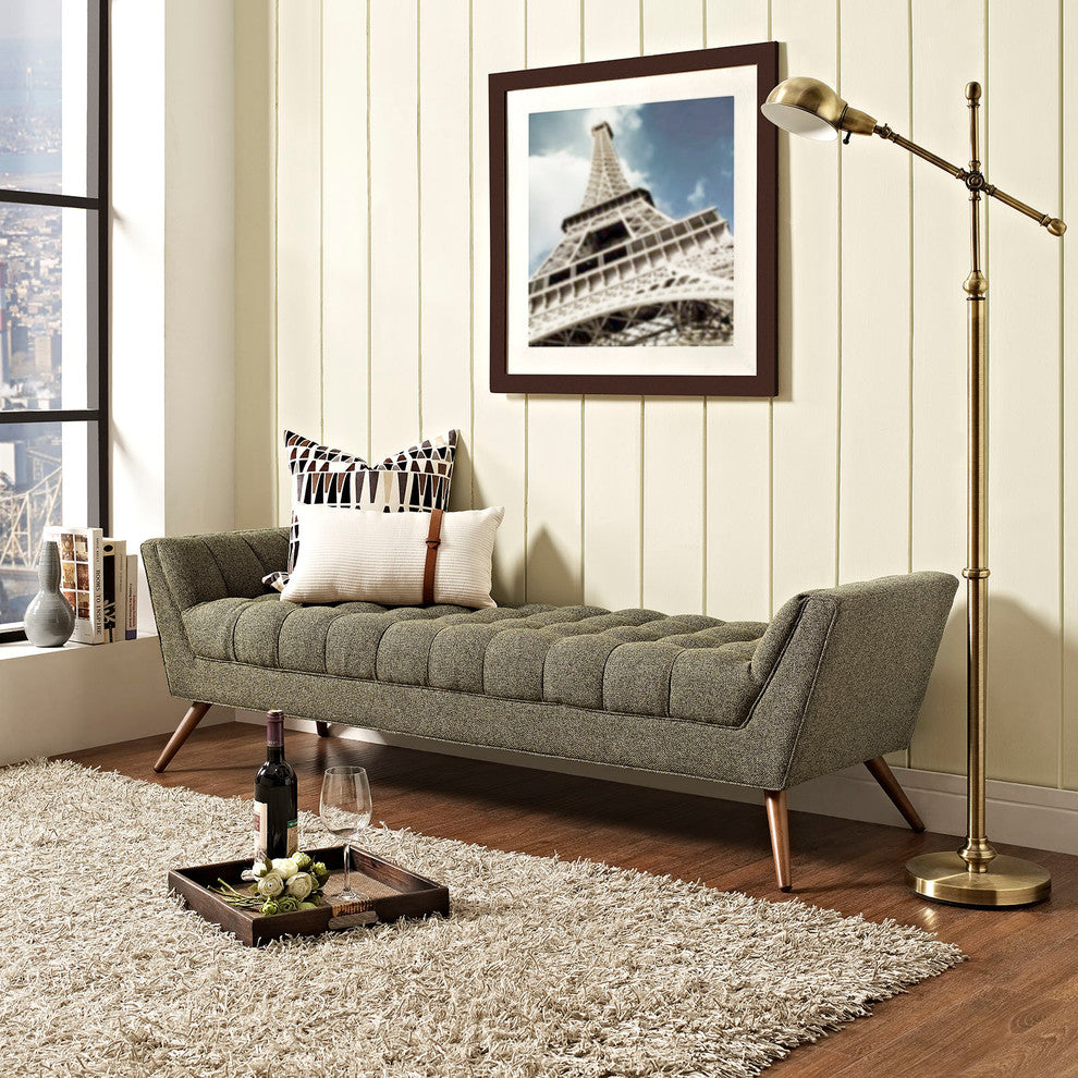 Modern Contemporary Fabric Bench , Beige, Fabric