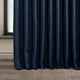 Faux Linen Extra Wide Room Darkening Curtain Single Panel, Indigo, 100"x120"
