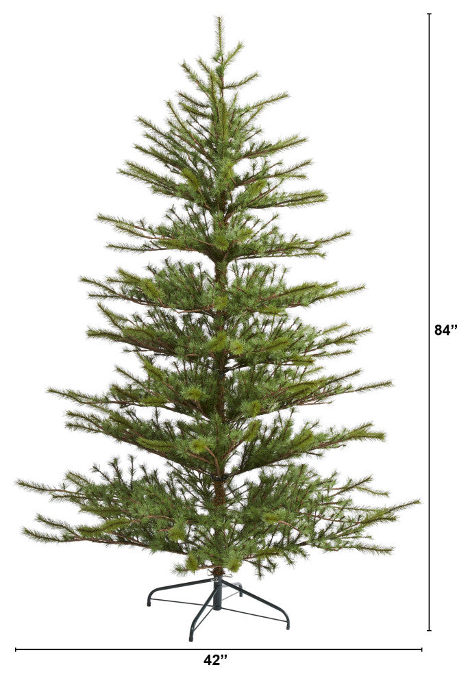 7' Vancouver Mountain Pine Artificial Christmas Tree With 374 Bendable Branches