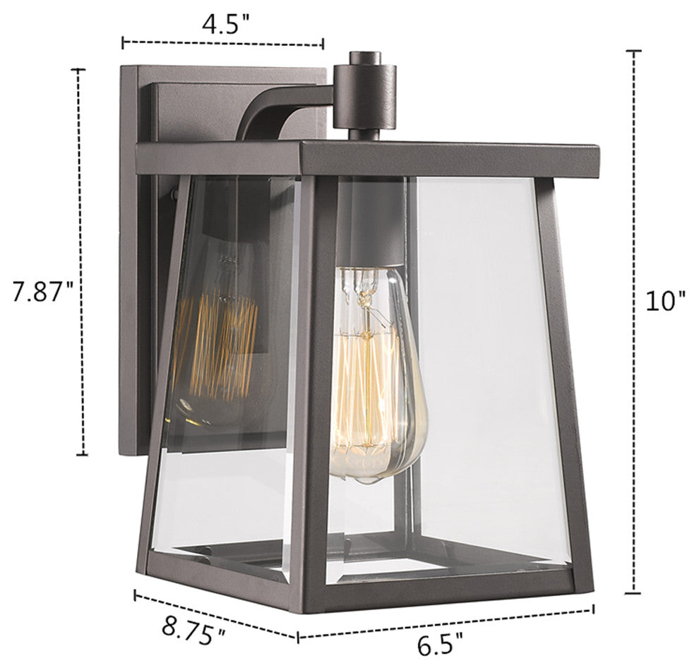 Gabriel 1-Light Rubbed Bronze Outdoor Wall Sconce 10"