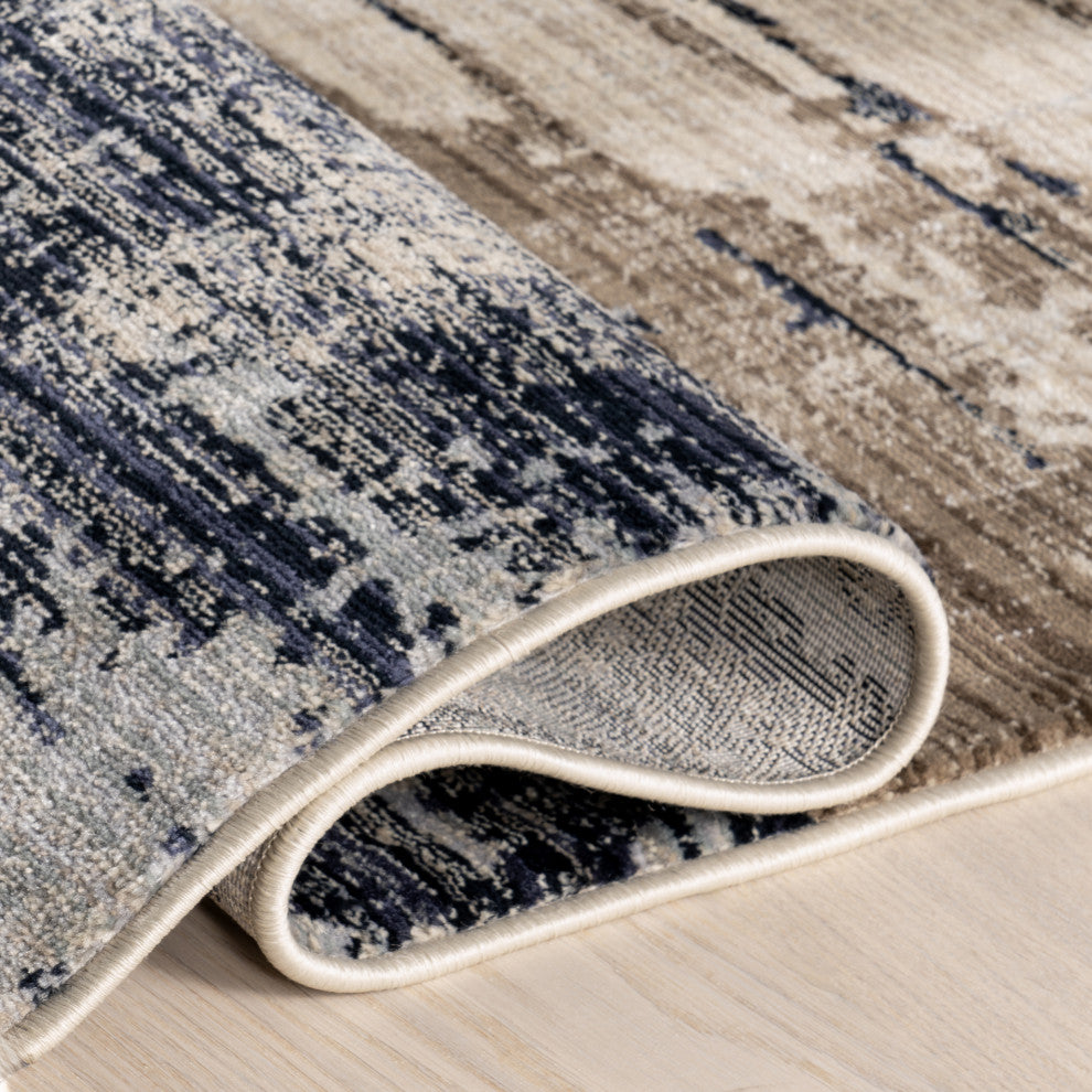 Rielle Contemporary Abstract Area Rug, Light Brown 10'x13'