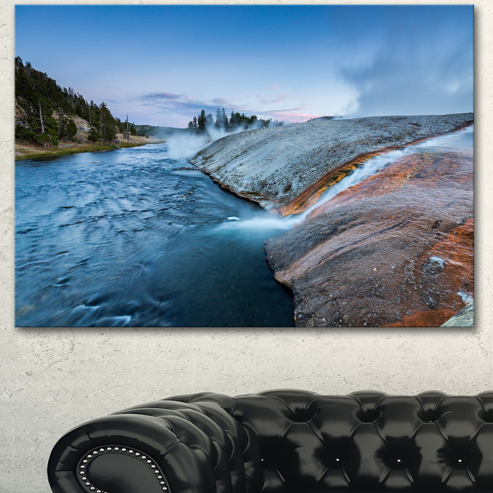 Midway Geyser Basin In Yellowstone, Seashore Canvas Art Print, 40"x30"