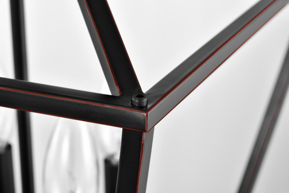 4-Light Oil Rubbed Bronze Lantern Pendant Chandelier 12 in.