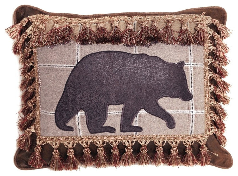 Bear With Tassel Fringe Pillow