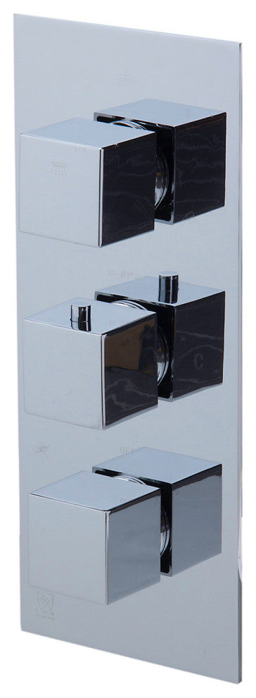 ALFI AB2801-PC Polished Chrome Concealed 3-Way Thermostatic Shower Mixer Square
