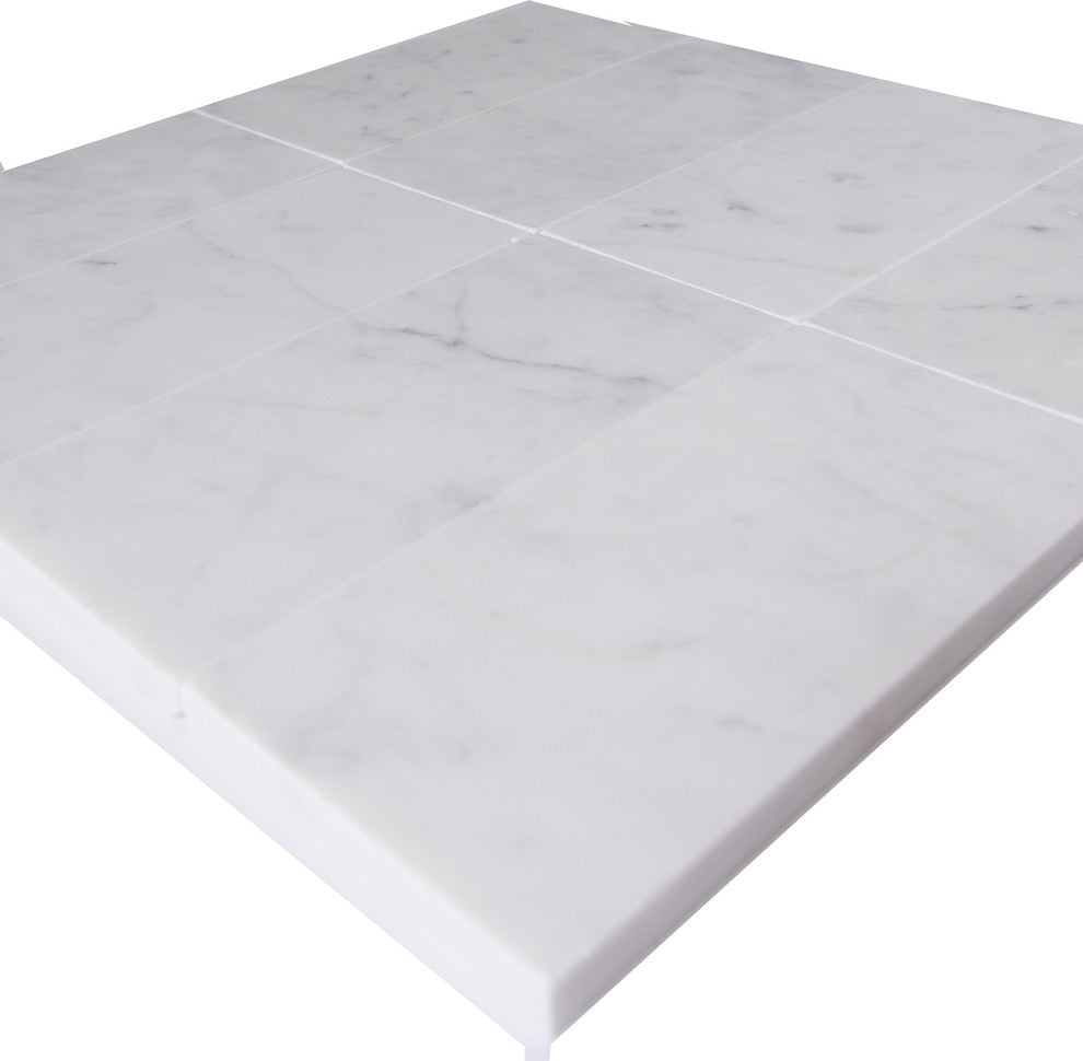 Carrara White Marble Field Tile, Honed, Sample