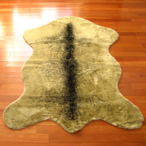 Classic Grizzly Bear Pelt, Faux Fur Rug, 56"x79"