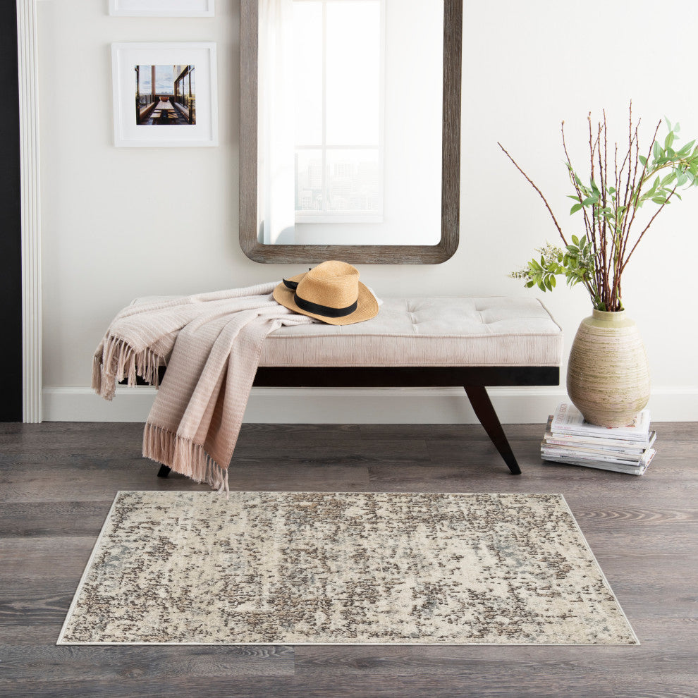 Nourison Quarry 2'2" x 3'9" Ivory Beige Modern Indoor Rug