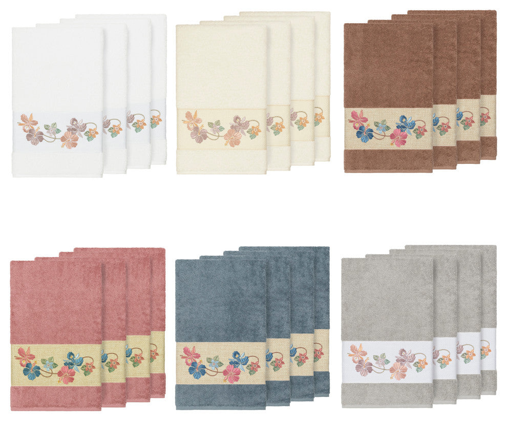 Caroline 4 Piece Embellished Bath Towel Set