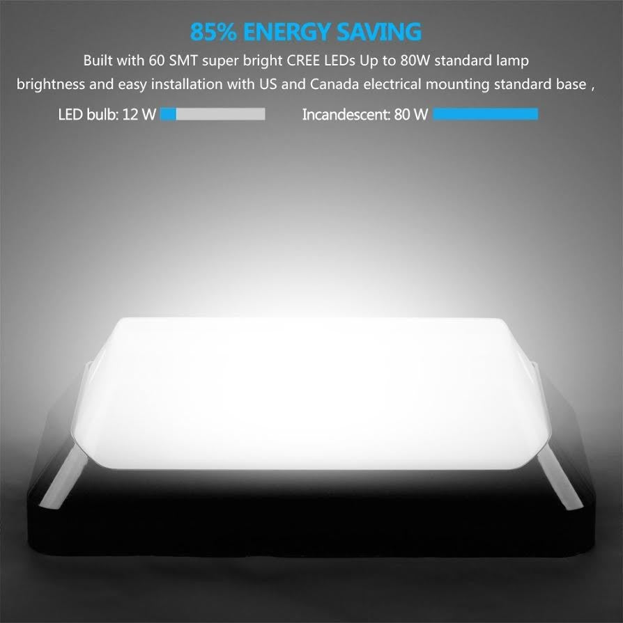 Invisible Motion Activated Wall/Ceiling SMART LED Light, EE112WMC-Series, Black