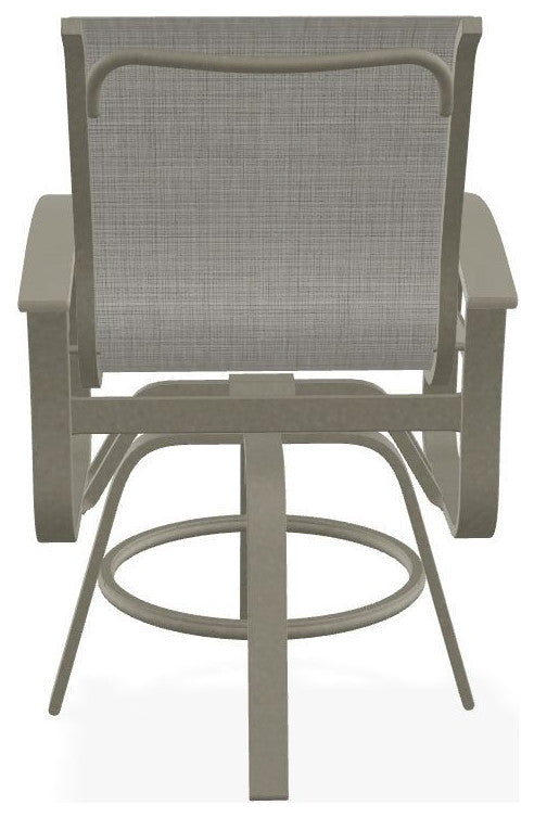 Belle Isle Sling Balcony Height Outdoor Swivel Chair, Deacon/Storm