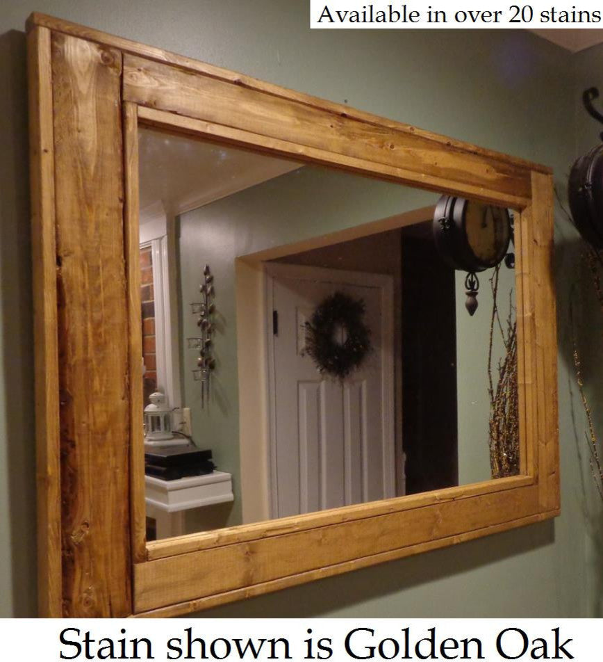 Herringbone Stained Vanity Mirror, Unfinished, 42"x30", Horizontal