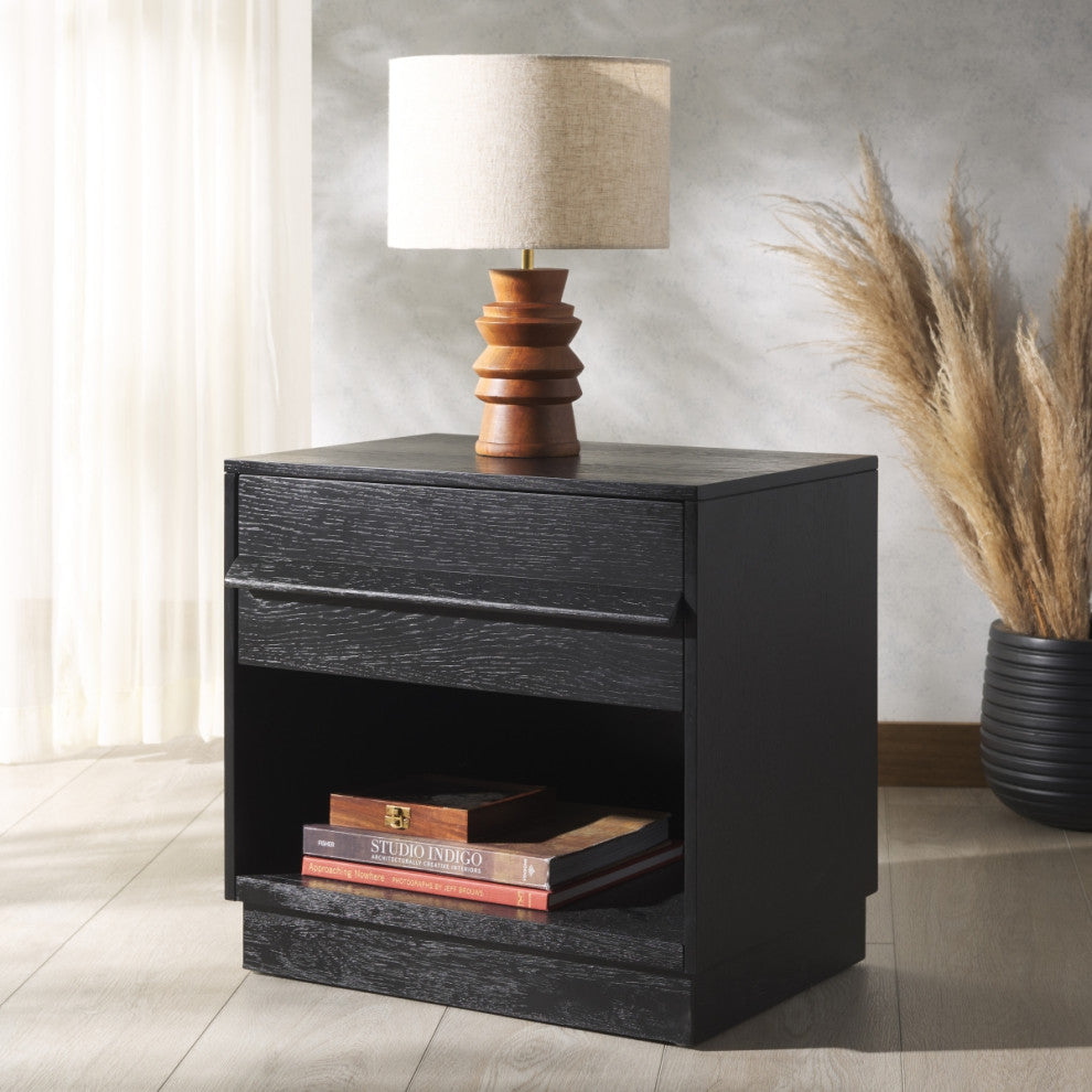 Safavieh Couture Deirdra 1 Drawer Nightstand, Black