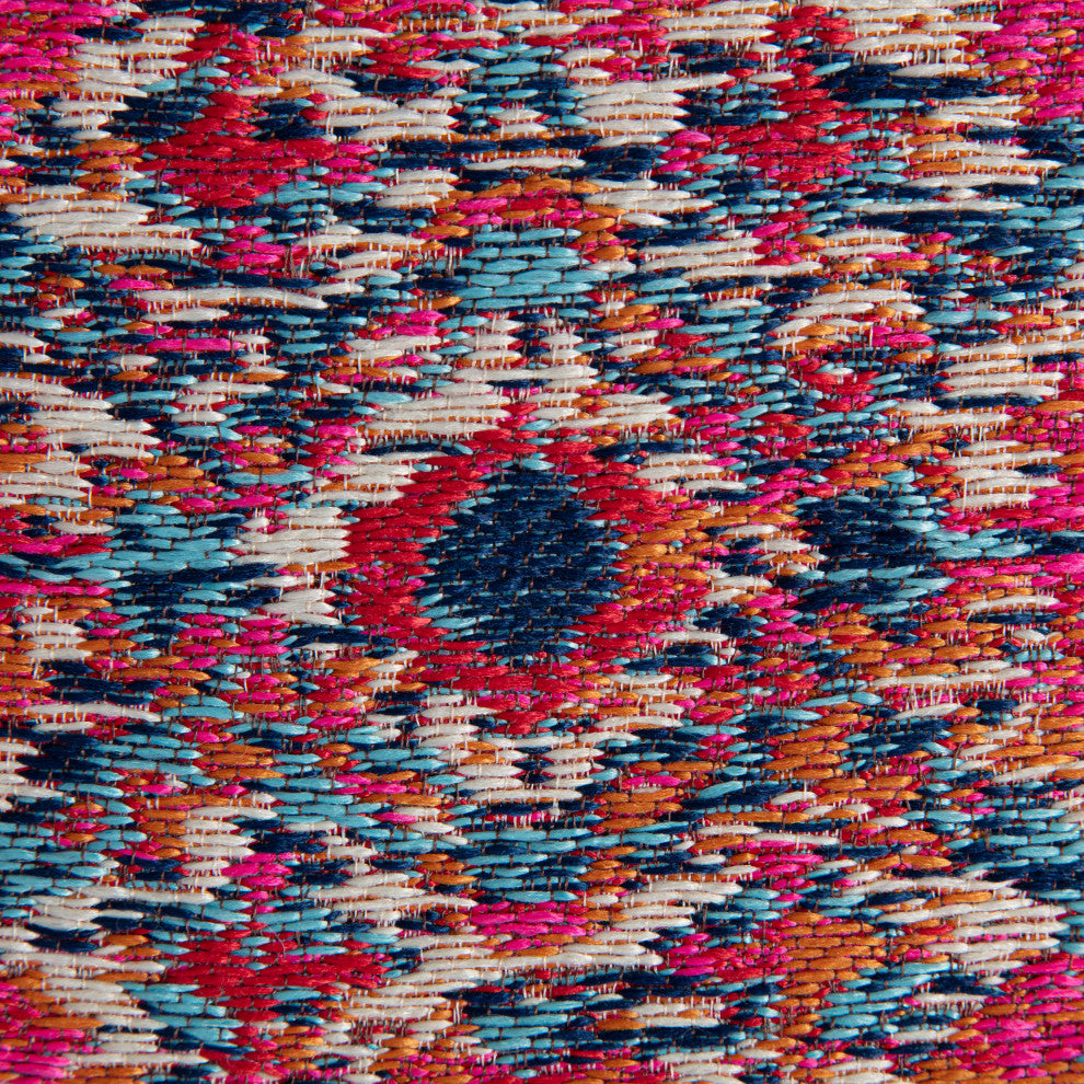Tofino Red 20" x 20" x 20" Multicolor Pouf