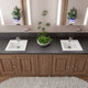 White 17" Square Drop, Ceramic Sink With Faucet Hole