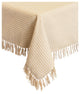 Homespun Fringed 100% Cotton Tablecloth, Ecru, 60"x102"