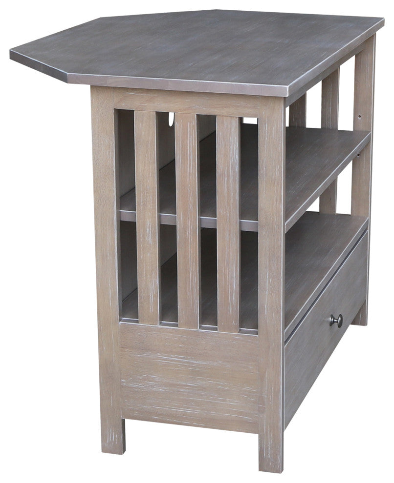 Mission Corner Entertainment / TV Stand, Washed Gray Taupe