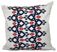Boho Chic , Geometric Print Pillow, Navy Blue, 18"x18"
