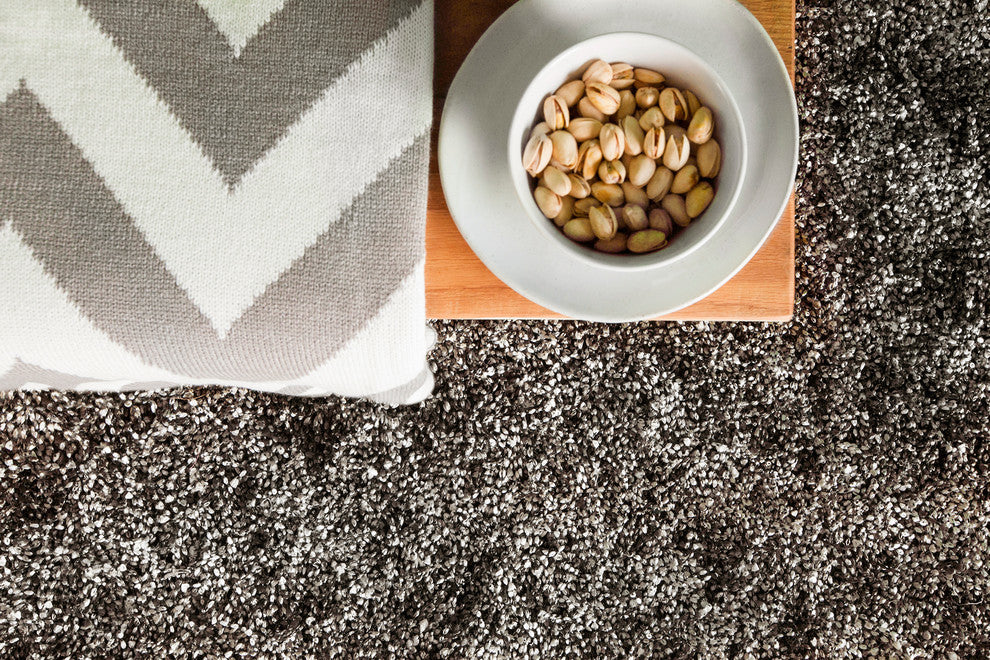 Blossom Contemporary Area Rug, Charcoal, 7'x10'