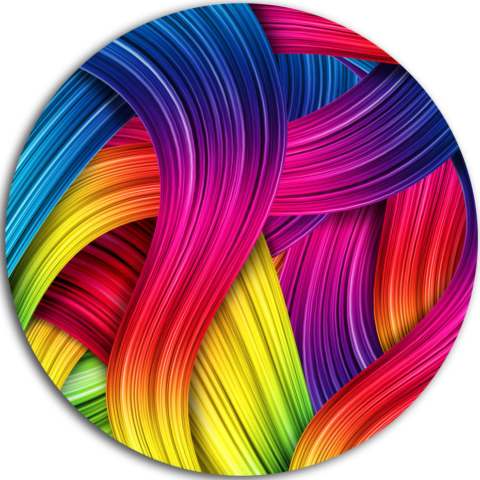 3D Rainbow Art, Abstract Round Wall Art, 11"