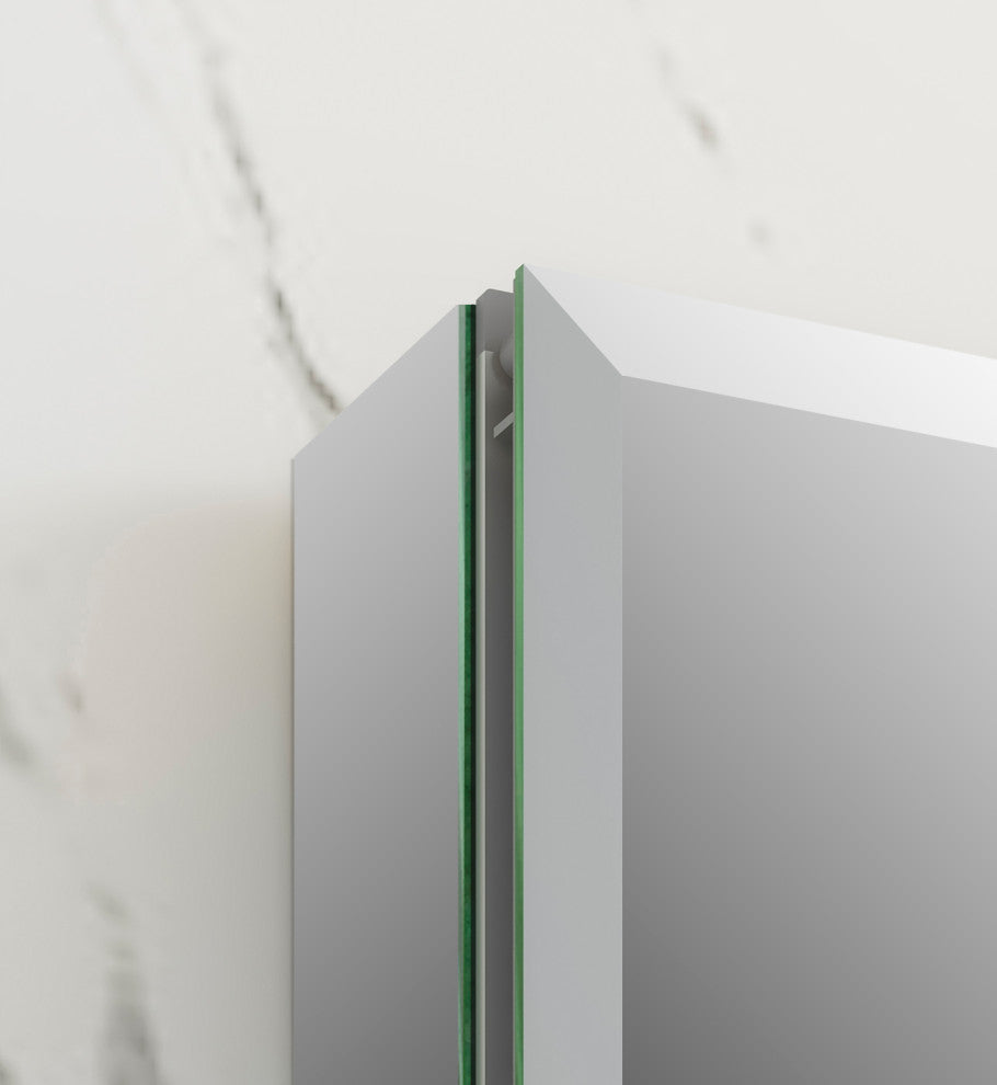 Fresca 15"Wx36"H Bathroom Medicine Cabinet With Mirrors, Beveled Edge