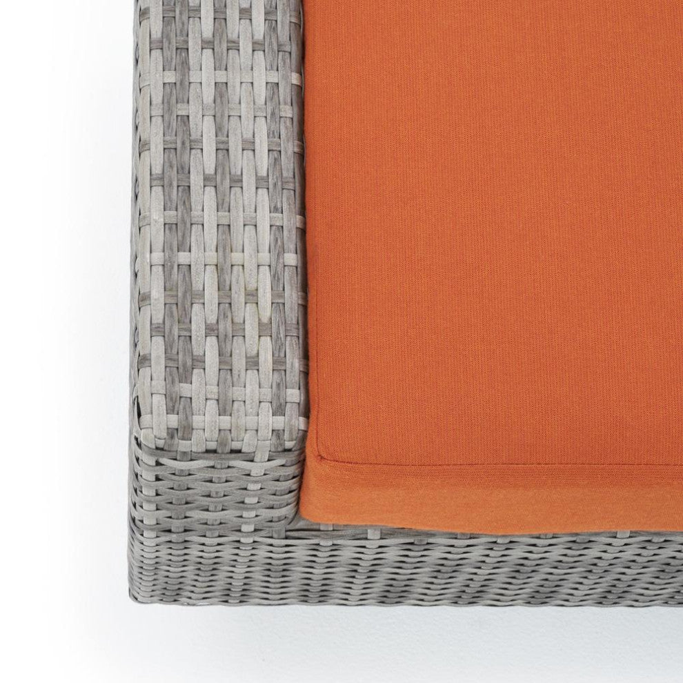 Cannes 6 Piece Sunbrella Outdoor Love and Motion Club Seating Set, Tikka Orange