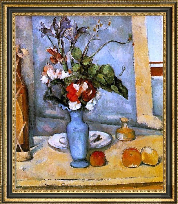 Paul Cezanne The Blue Vase Framed Premium Canvas Print, 16"x20"