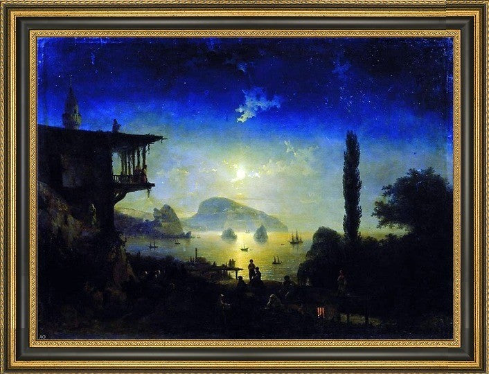 Ivan Constantinovich Aivazovsky Moonlit Night on The Crimea GurzufPrint, 18"x27"