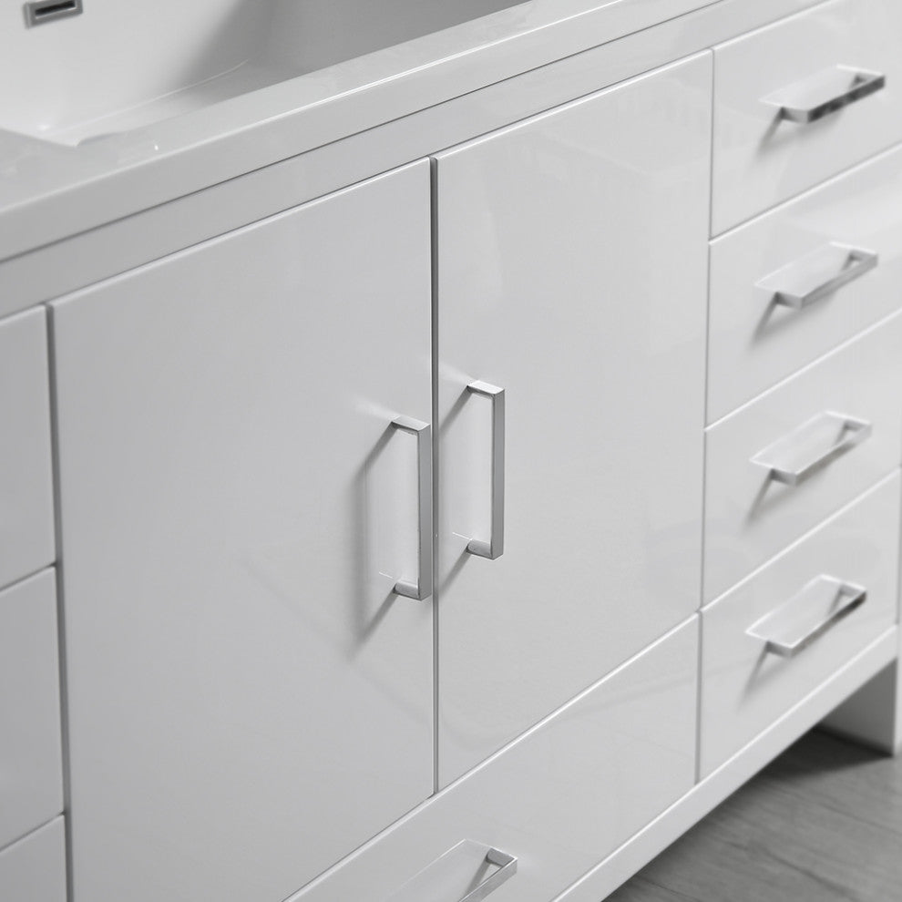 Fresca Imperia 60" Gloss White Cabinet With Integrated Single Sink
