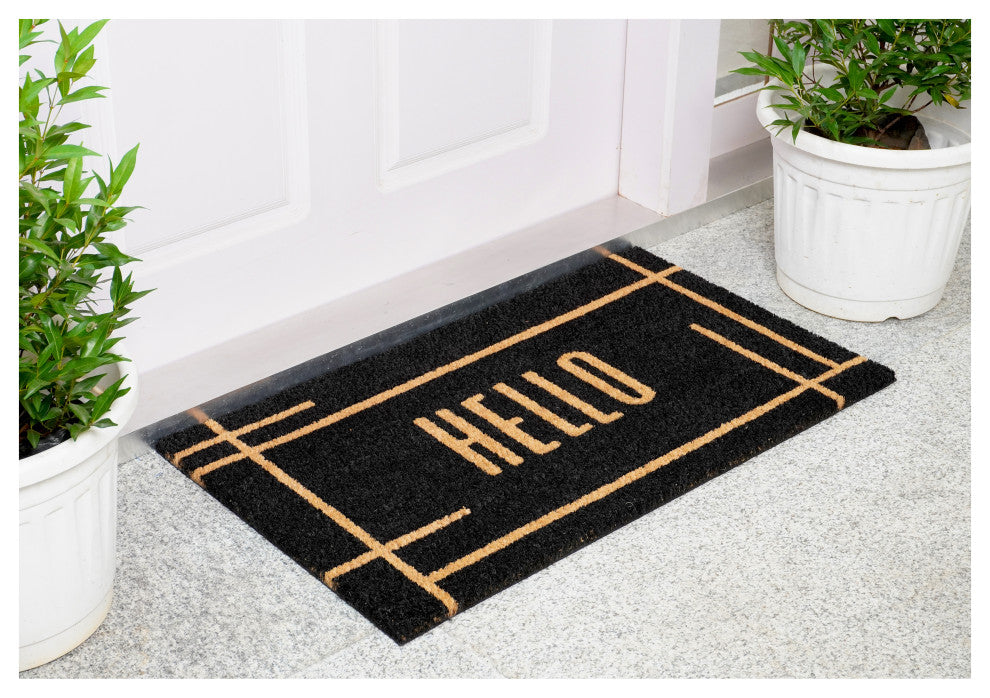Calloway Mills Modern Black Hello Doormat, 24x36