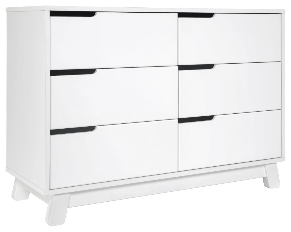Hudson 6-Drawer Assembled Double Dresser, White