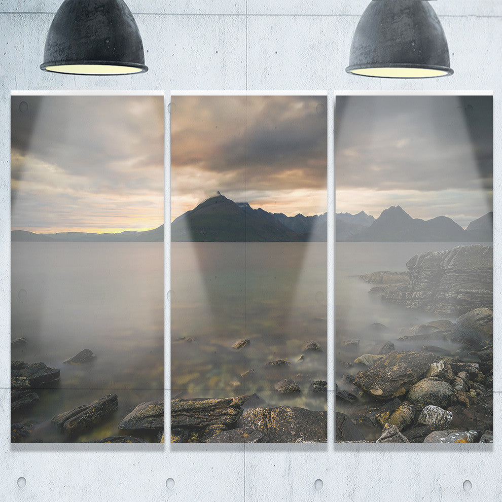 "Rocky coastline of Loch Scavaig" Metal Wall Art, 3 Panels, 36"x28"