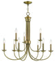 Livex Lighting Estate Light Chandelier, Antique Brass