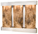 Deep Creek Falls Fountain, Magnifico Travertine, Stainless Steel, Square