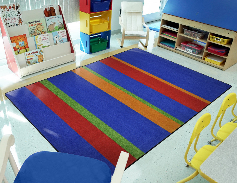 Kid Essentials Rug, Straight and Narrow, Primary, 7'8"x10'9"