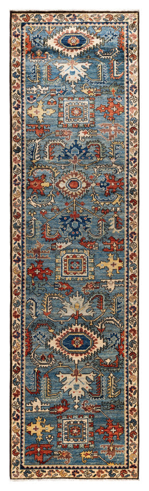 Serapi One-of-a-Kind Hand-Knotted Area Rug Light Blue, 2'7" x 9'8"