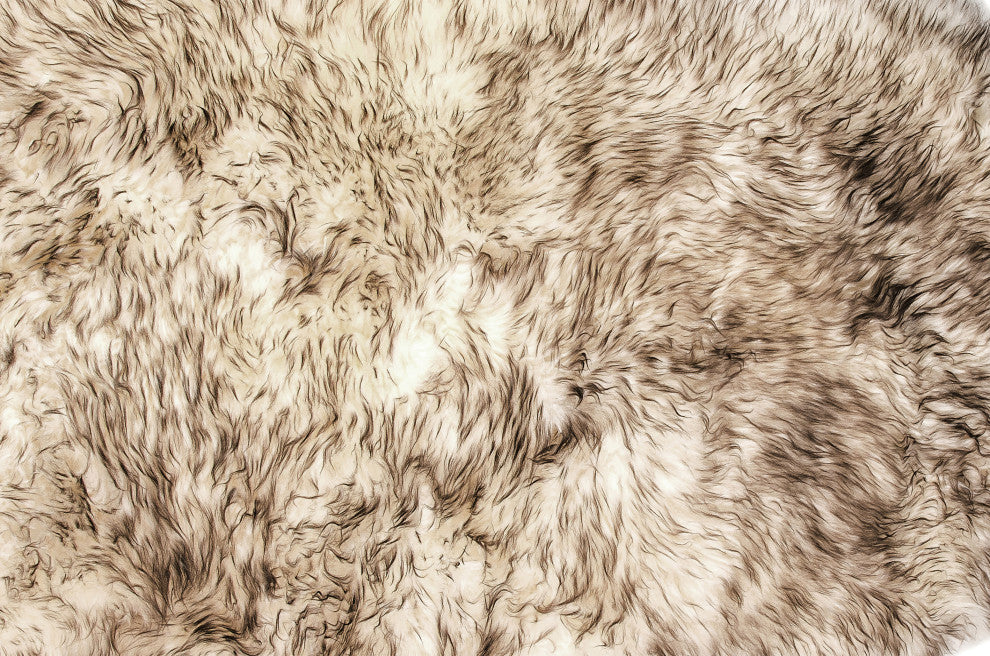 Natural 100% New Zealand Sheepskin Six Rug 5'x6', Gradient Chocolate