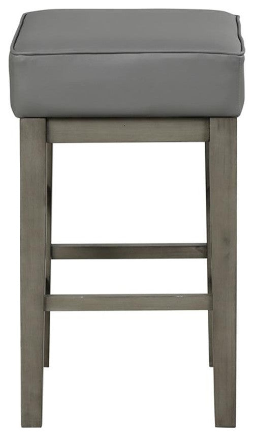Lexicon Pittsville 26" Faux Leather Counter Stool in Antique Gray (Set of 2)