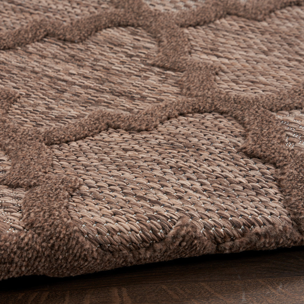 Nourison Nourison Easy Care 2'2" x 10' Brown Modern Rug