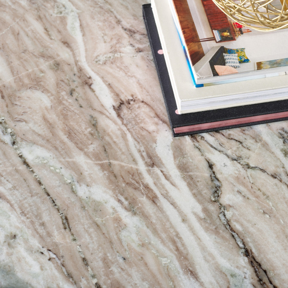 Safavieh Couture Catayana Marble Coffee Table, White/Brown
