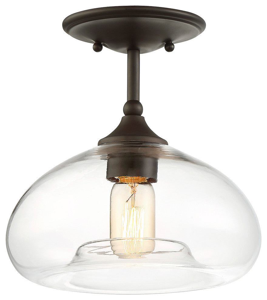 1-Light Semi-Flush Mount, Oil Rubbed Bronze